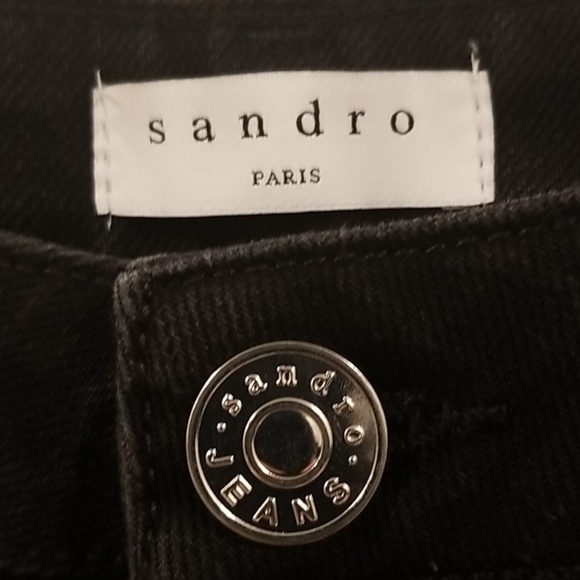 💕SANDRO💕 Rudolphe High Waist Flared Leg Jeans ~ Black 42 EU NWT - Picture 12 of 16